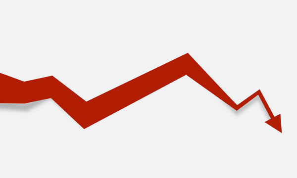 B&ouml;rse Chart Pfeil Crash Rot Entwicklung Negativ Rezession Krise