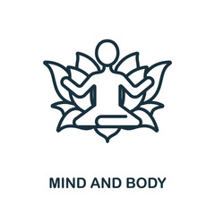 Mind And Body icon from alternative medicine collection. Simple line Mind And Body icon for templates, web design and infographics