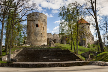 Fototapeta na wymiar Medieval castle in Cesis.
