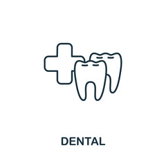 Dental icon from health check collection. Simple line Dental icon for templates, web design and infographics