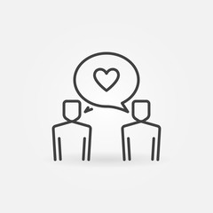 Two People Talking vector outline concept icon or design element