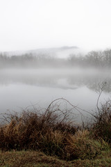 Misty Mountain Lake in the Winter Woods