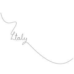 Italy word text hand drawing, vector illustration