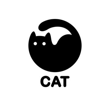 Black cat circle logo
