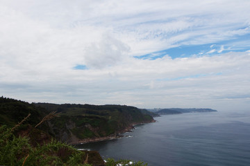 Ocean side cliffs in Asturias Spain
