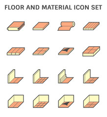 Floor and material for interior decoration vector icon set design.