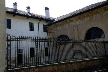 Pavia (PV), Italy - June 09, 2018: Certosa di Pavia area and Carthusian Monastery, Pavia, Lombardy, Italy