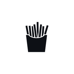 french fries icon vector design isolated. Food and drink vector concept black on a white background 