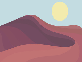 minimalism vector illustration desert landscape