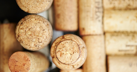 Wine cork cap collection background 