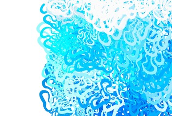 Fototapeta premium Light BLUE vector backdrop with wry lines.