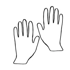 Obraz premium Vector illustration.Close-up of medical sterile gloves on a white background.