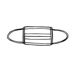 Vector illustration.Close-up of medical mask on a white background.