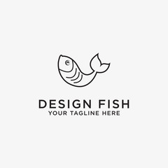 vector icon of fish, illustration of logo template