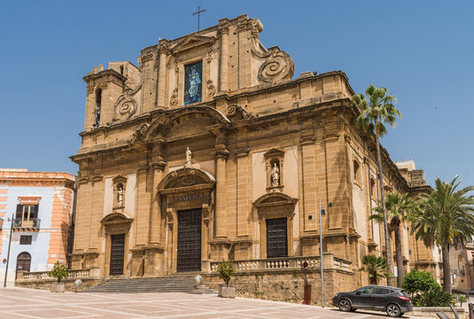 Basilica Maria Santissima del Soccorso (Holy Mary of Rescue) located in Piazza Don Minzoni in Sciacca, a town and comune in the Agrigento province on the southwestern coast of Sicily; Italy