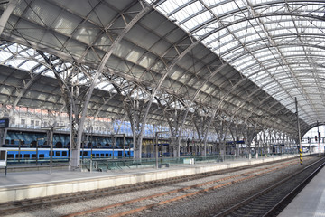 Platform of Prague Main Station, Czech Republic