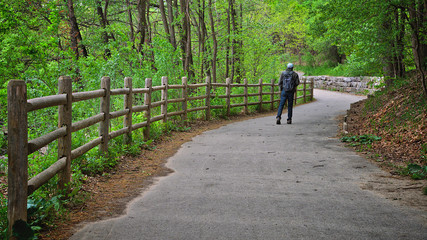 Healthy lifestyle - walking in the public park