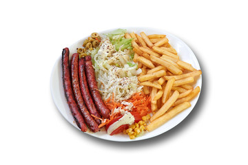  Fast food Snack and french fries. Each snack have a clipping path