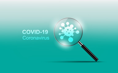 Coronavirus disease COVID-19 infection medical with magnifying glass