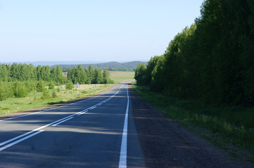 paved road in the mountains.urals
