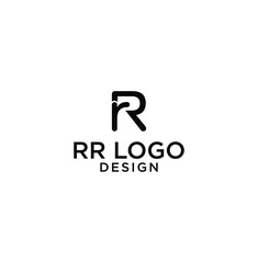 RR logo. Initial letter creative icon vector in black color.