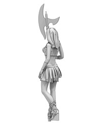  warrior woman character, 3D rendering, illustration