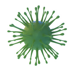 Naklejka na ściany i meble Bacteria coronavirus virus cell 2019-nCoV macro. China covid 19. 3D render background