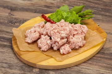 Homemade pork minced meat for cooking