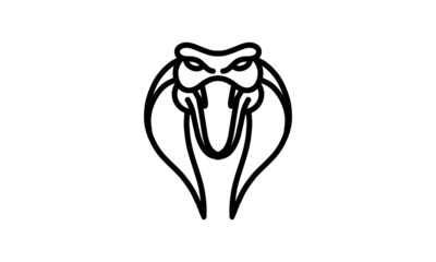 Cobra vector line icon, animal head vector line art, isolated animal illustration for logo desain