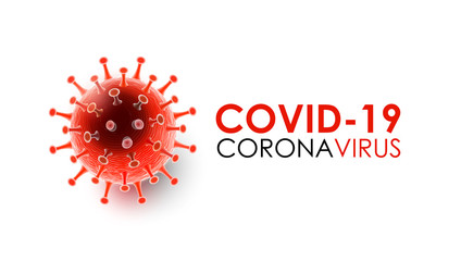 Fototapeta Coronavirus disease COVID-19 infection medical with typography and copy space. New official name for Coronavirus disease named COVID-19, pandemic risk background vector illustration obraz