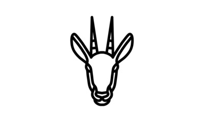 Fototapeta premium Gazelle vector line, Animal icon, vector line art, animal head, animal illustration, nature icons, icon for desain logo