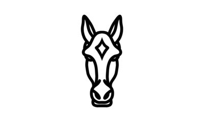 Horse vector line, Animal icon, vector line art, animal head, animal illustration, nature icons, icon for desain logo