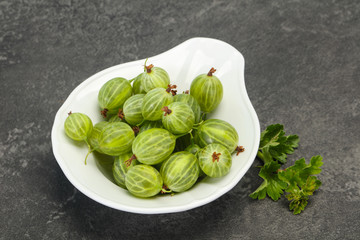 Fresh ripe green sweet gooseberry