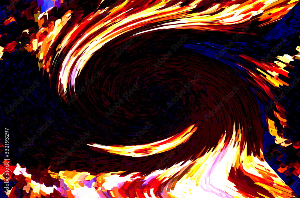 Poster multicolored abstract background from many fragments with twisting.