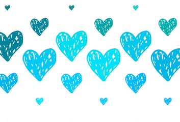 Light BLUE vector backdrop with sweet hearts.