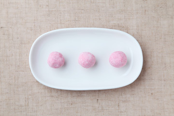 スノーボール クッキー 砂糖 菓子 ピンク テーブルクロス