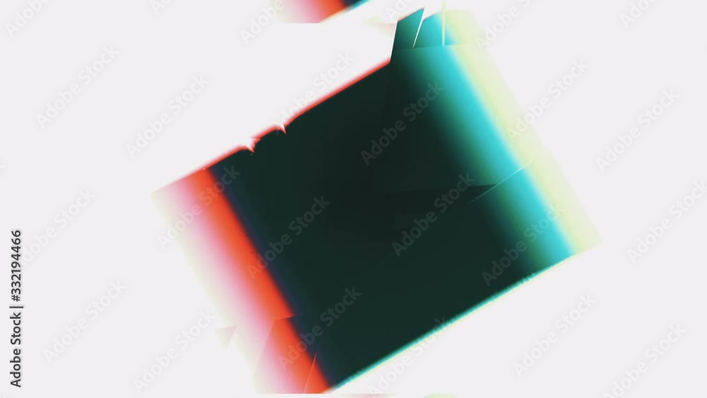 Poster distorted rgb noise cube rotating error glitch abstract background