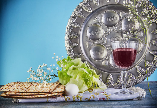 Pesah celebration concept - jewish Passover holiday