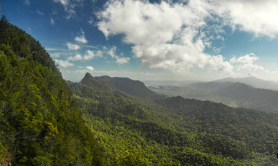 Panoramic view of Langkawi Island and mountains from Sky Bridge. Malaysia
