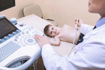 Fototapeta na wymiar Ultrasound examination in a medical clinic.