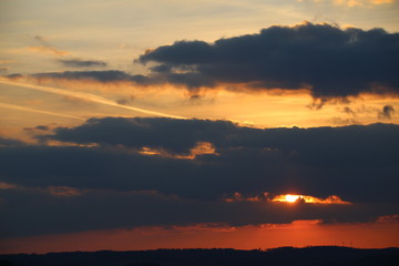 Sonnenuntergang Windräder Kreuztal Himmel