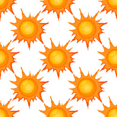 Pixel sun. Seamless pattern pixel sun. 8 bit.