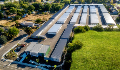 Aerial view of a mini storage warehouse facility on Boise Idaho