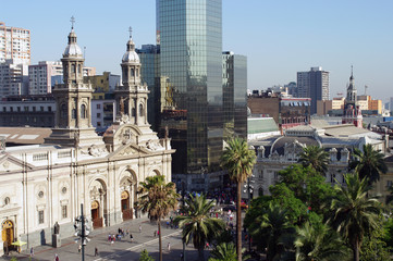 Fototapeta na wymiar Cathédrale de Santiago, Chili