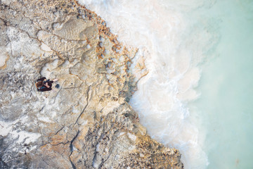 Person taking a photo, drone's perspective