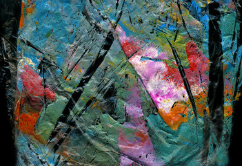Colorful textured background as abstract wallpaper, pattern, art print, etc. Natural oil paint. High quality details. 