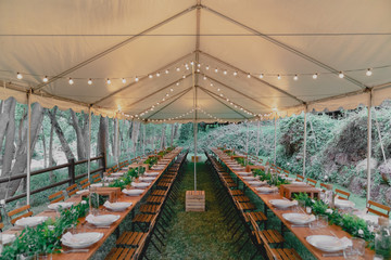 Outdoor dinner party venue event