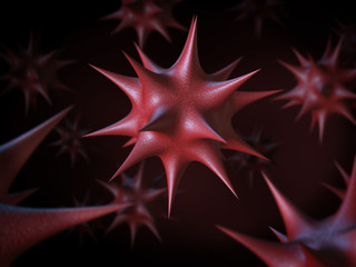 Abstract bacteria, virus cell, Corona virus disease, Covid-19 virus concept. 3D Rendering