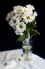 Flowers in the glass of water 