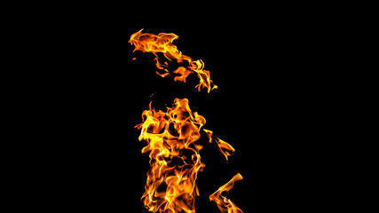 Fire flames on black background. fire on black background isolated. fire patterns